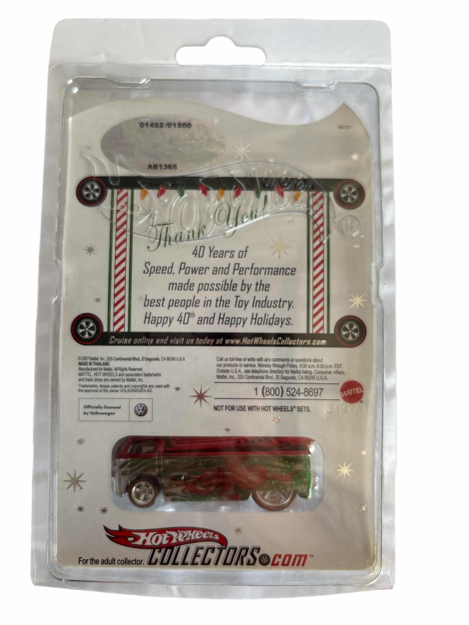 Photo 1 of NIB RARE HOT WHEELS 2007 EMPLOYEE HOLIDAY CUSTOMIZED VOLKSWAGEN DRAG TRUCK