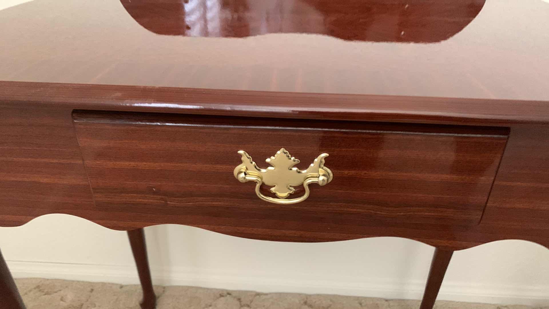 Photo 1 of CHERRY ONE DRAWER CONSOLE DESK 29” X 18” H 29”