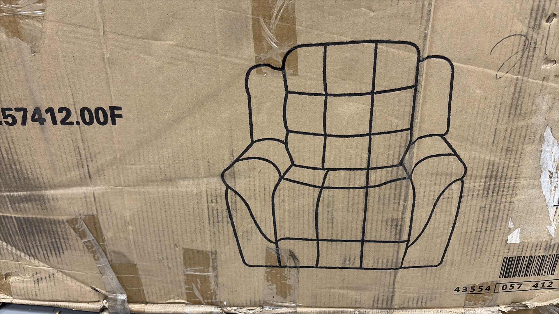 Photo 1 of HIDAL BROWN FABRIC GLIDER RECLINER CLUB CHAIR