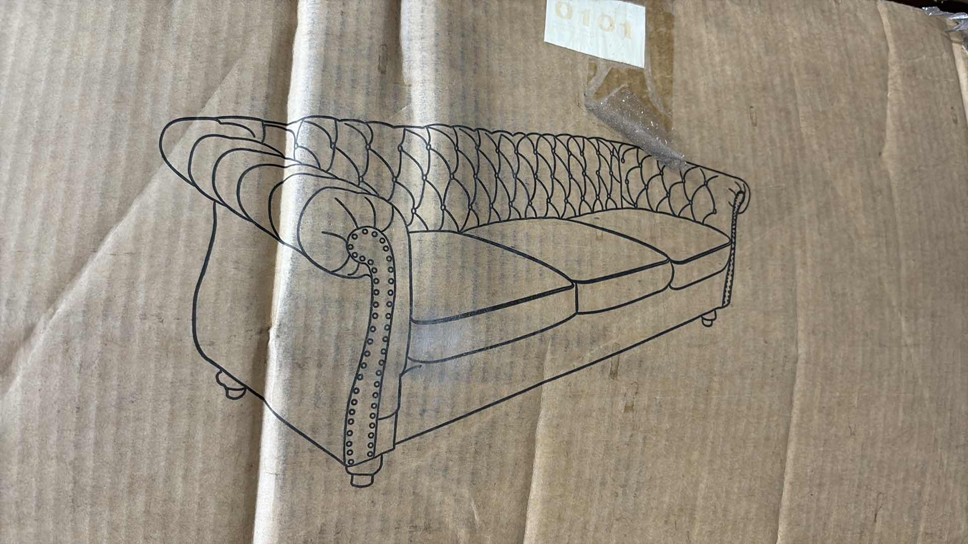 Photo 1 of VITA CHESTERFIELD TUFTED MICROFIBER SOFA WITH SCROLL ARMS AND NAIL HEAD TRIM