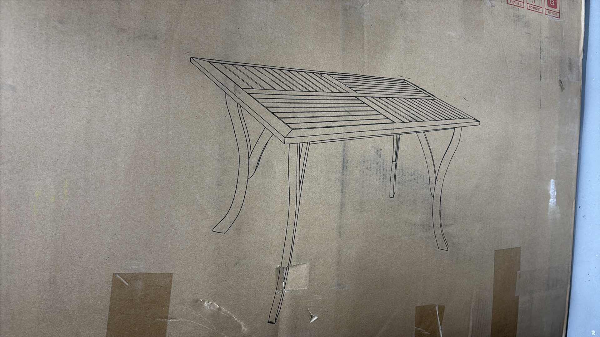 Photo 1 of HESTIA TEAK FINISH ACACIA WOOD RECTANGULAR OUTDOOR DINING TABLE 