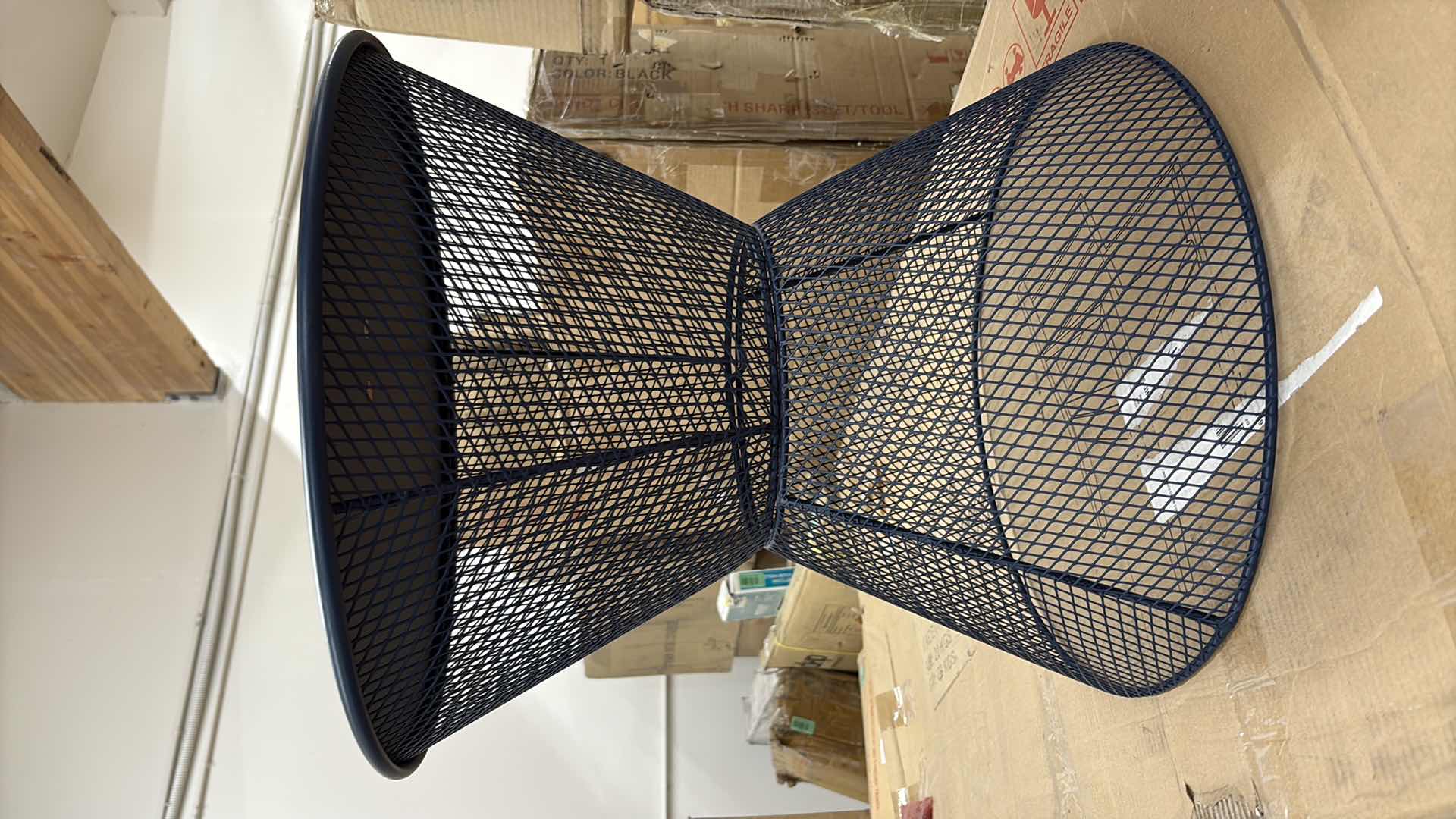 Photo 1 of TRISTIAN MODERN OUTDOOR IRON BLUE SIDE TABLE