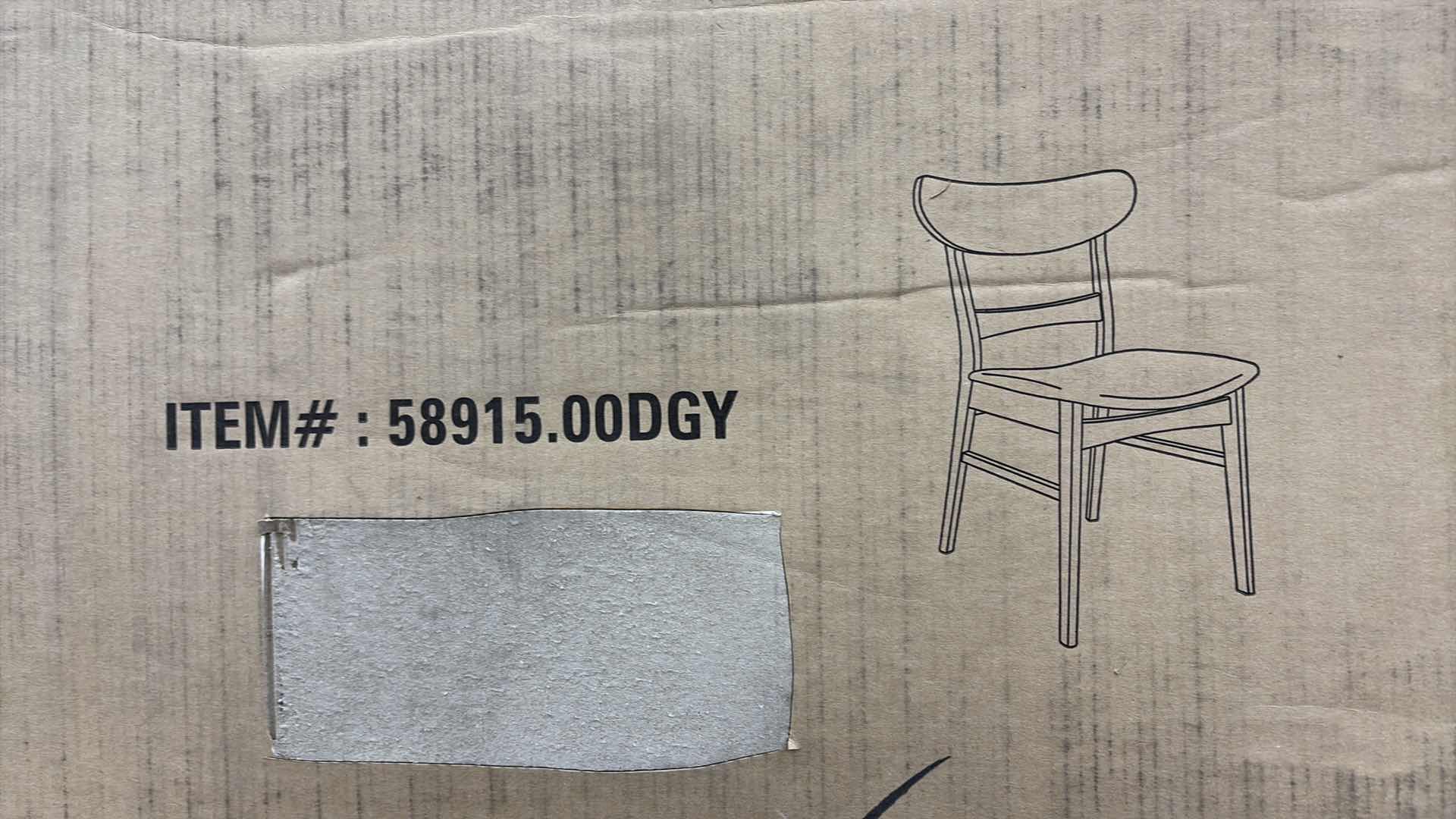 Photo 1 of 2-LUCILLE FABRIC/WOOD FINISH DINING CHAIRS 