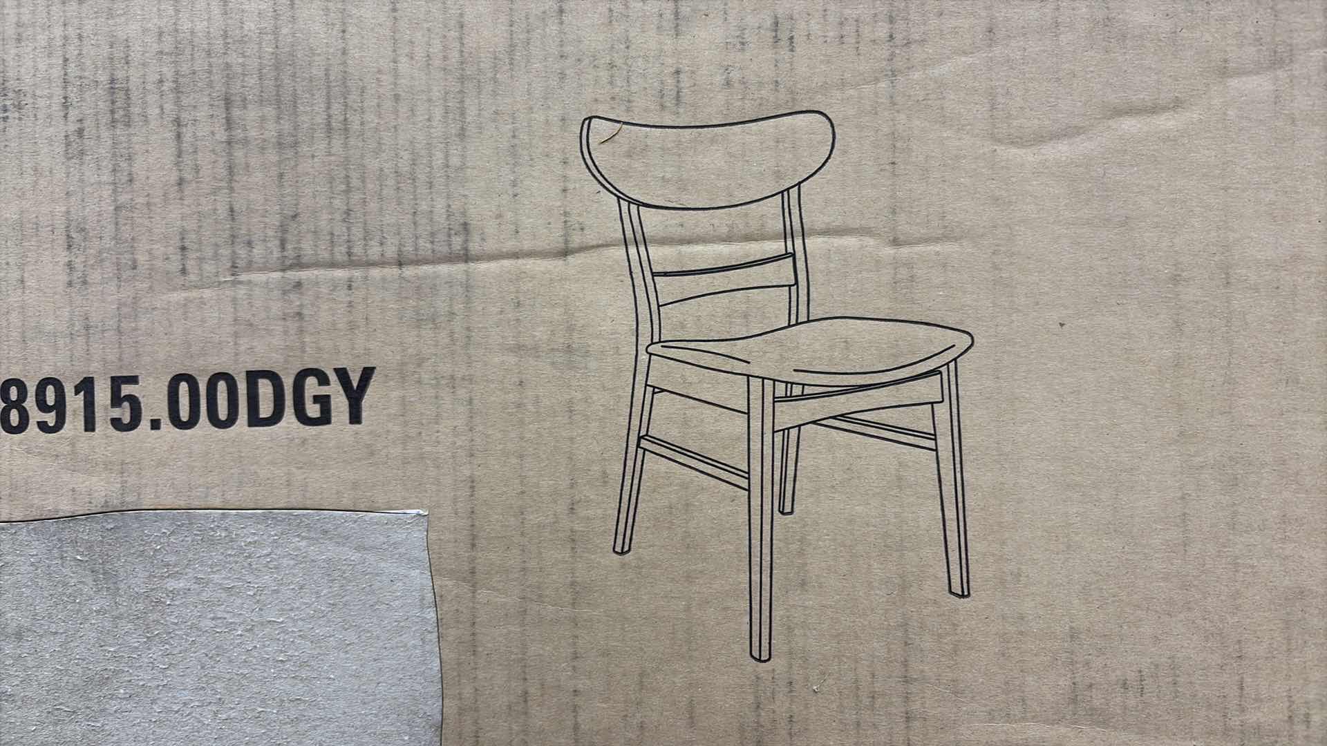 Photo 1 of 2-LUCILLE FABRIC/WOOD FINISH DINING CHAIRS 
