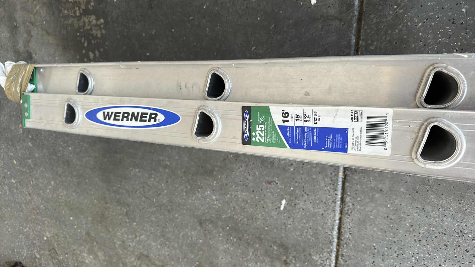 Photo 1 of 16’ WERNER ALUMINUM EXTENSION LADDER
