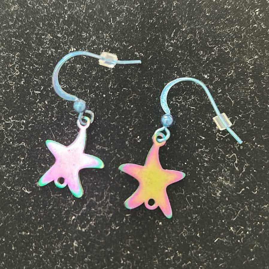 Photo 1 of 2- IRIDESCENT STAR SNOWFLAKE EARRINGS