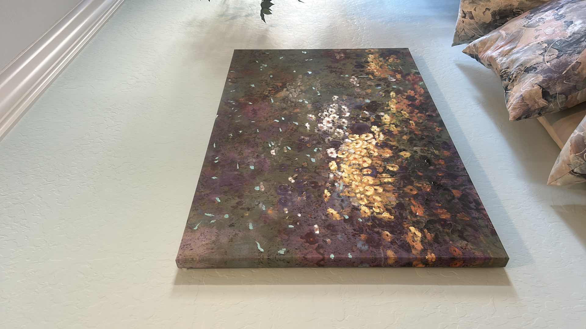 Photo 1 of STRETCHED CANVAS FLOWER FIELD ARTWORK 47” x H31 1/2”