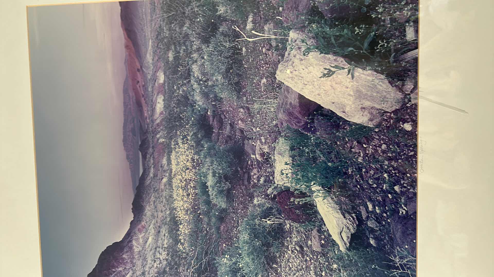 Photo 1 of BLACK FRAMED " OVERTON SPRING " SERENE DESERT LANDSCAPE 25" X 31"