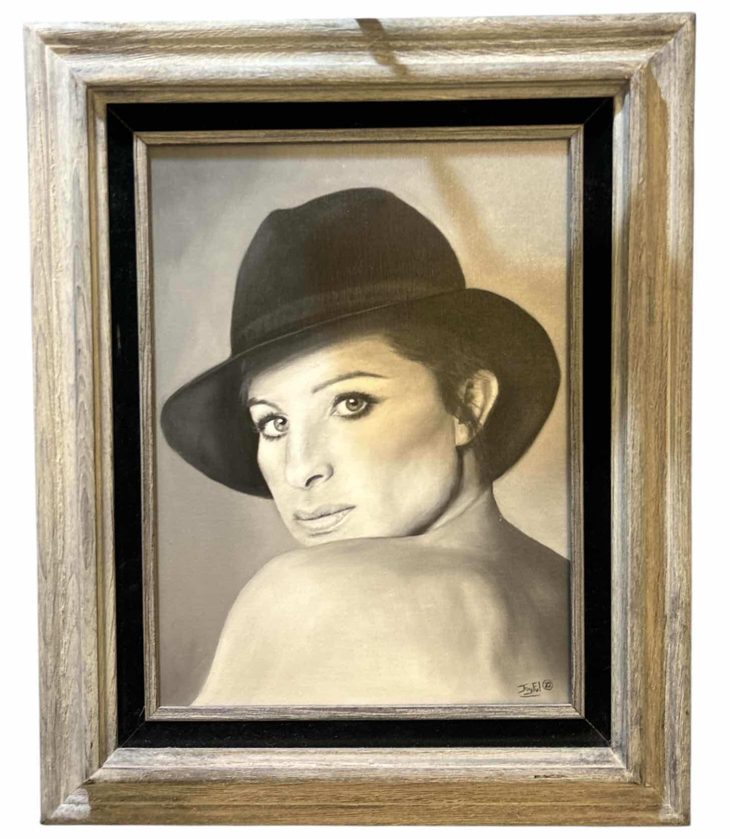 Photo 1 of FRAMED BARBARA STREISAND SIGNED ARTWORK ON CANVAS 18“ x H22“