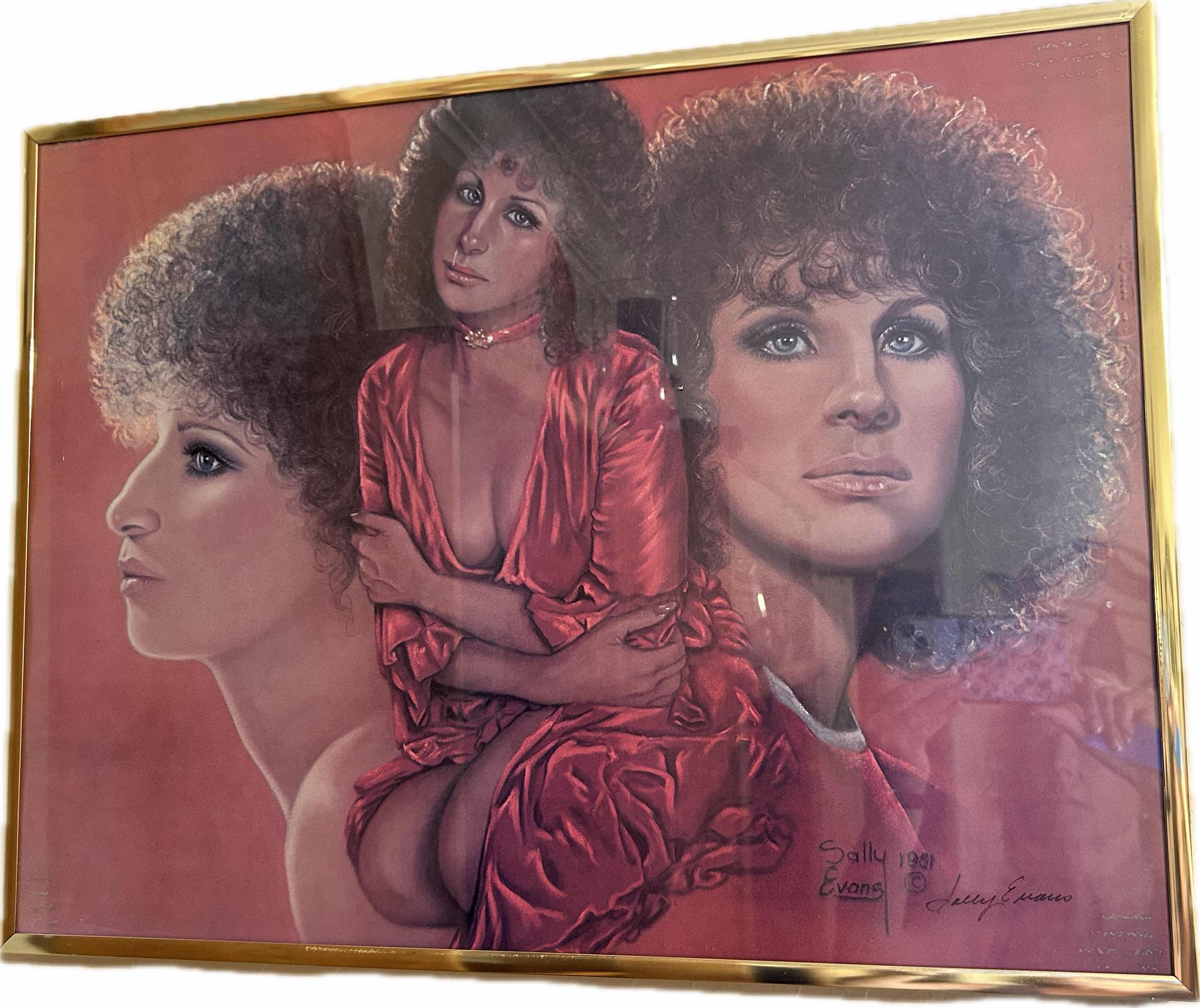 Photo 1 of GOLD FRAMED BARBRA STREISAND  ARTWORK 24" X 19"