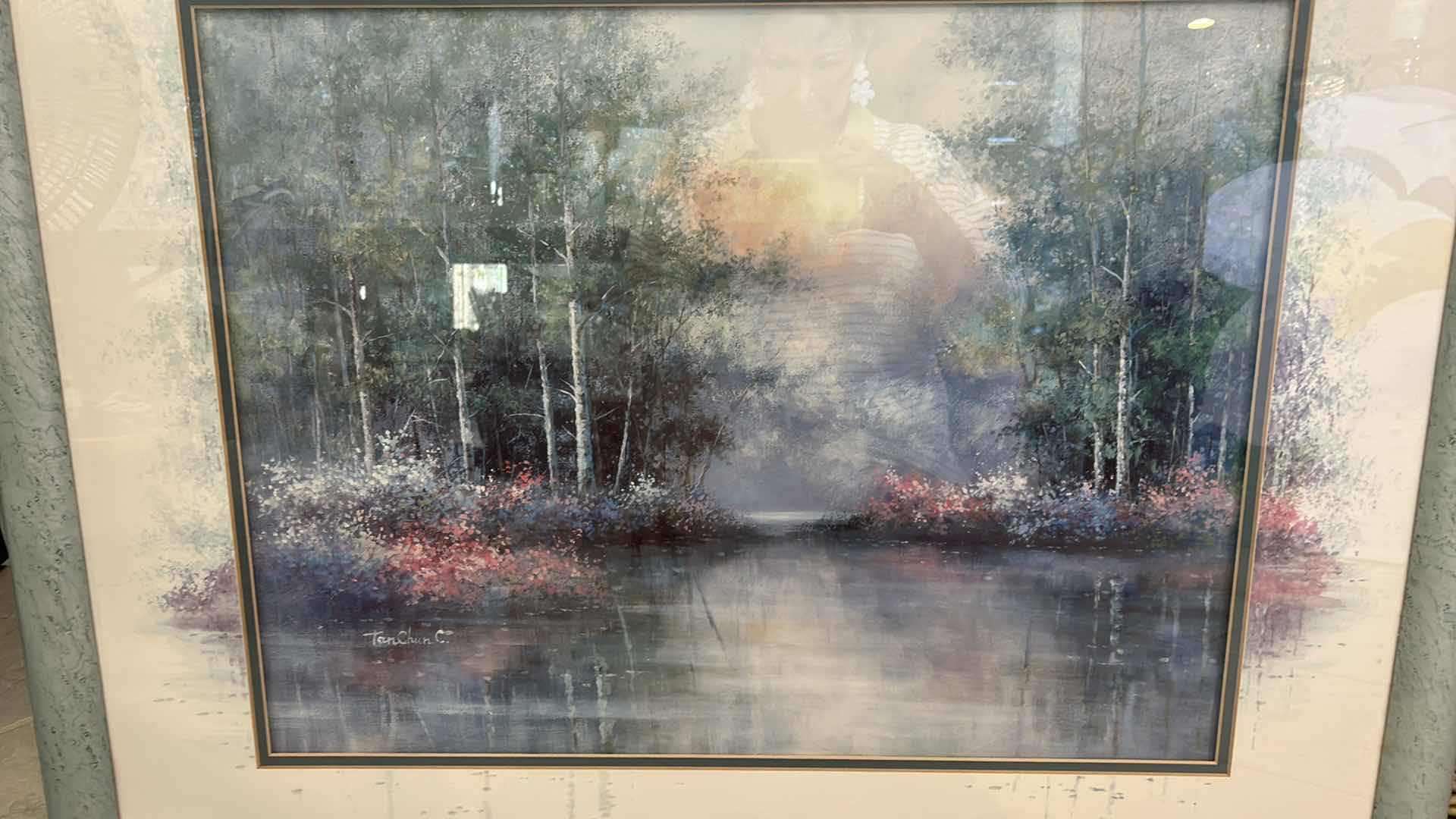 Photo 1 of WOOD FRAMED PASTEL LANDSCAPE SIGNED ARTWORK 37” x H31”