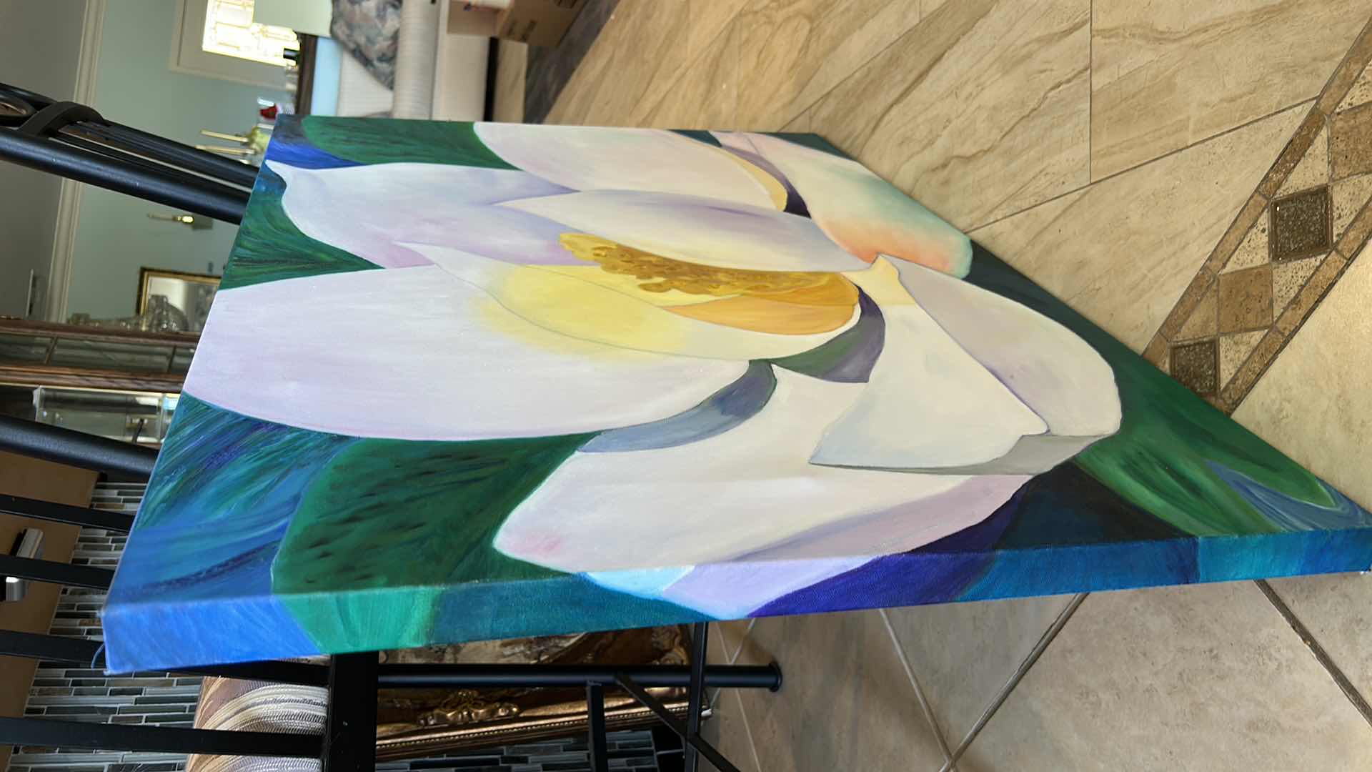 Photo 1 of STRETCHED CANVAS FLOWER ARTWORK 40” x H30”