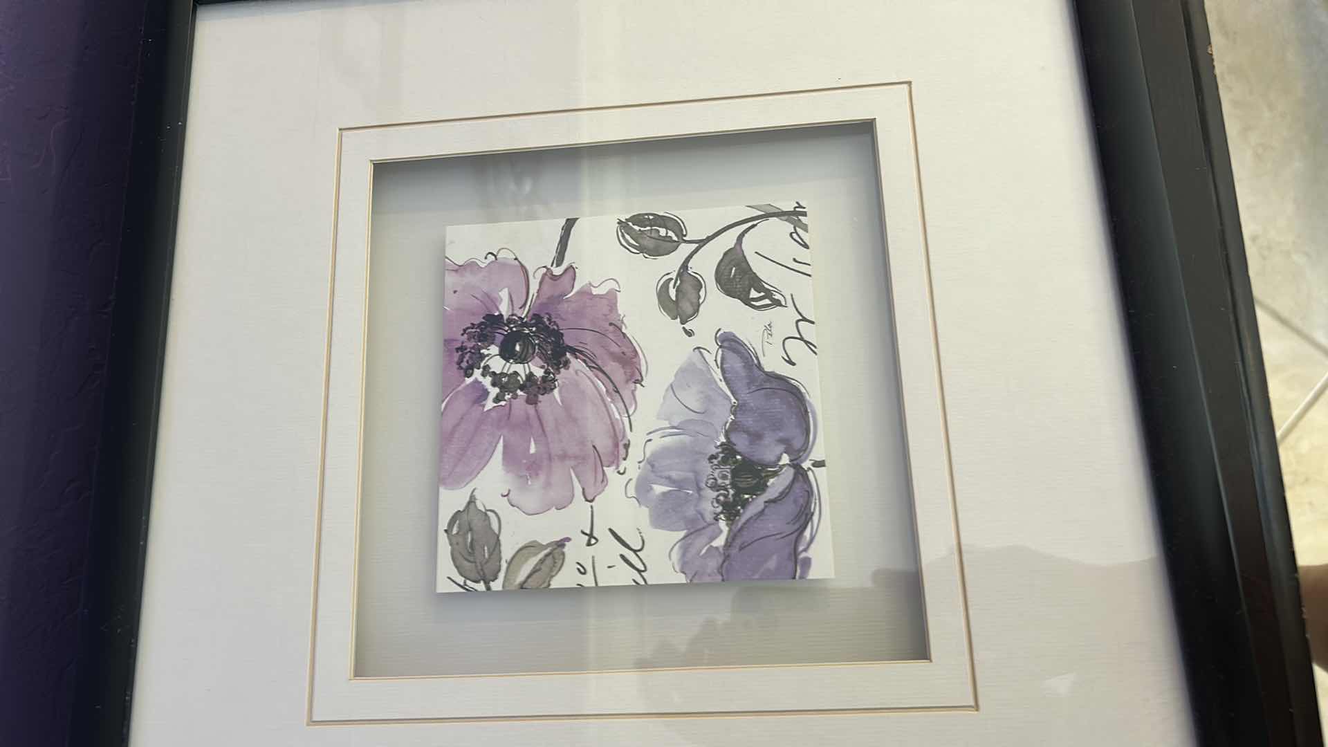 Photo 1 of 2 FRAMED FLORAL ARTWORK PIECES 16” x 16”