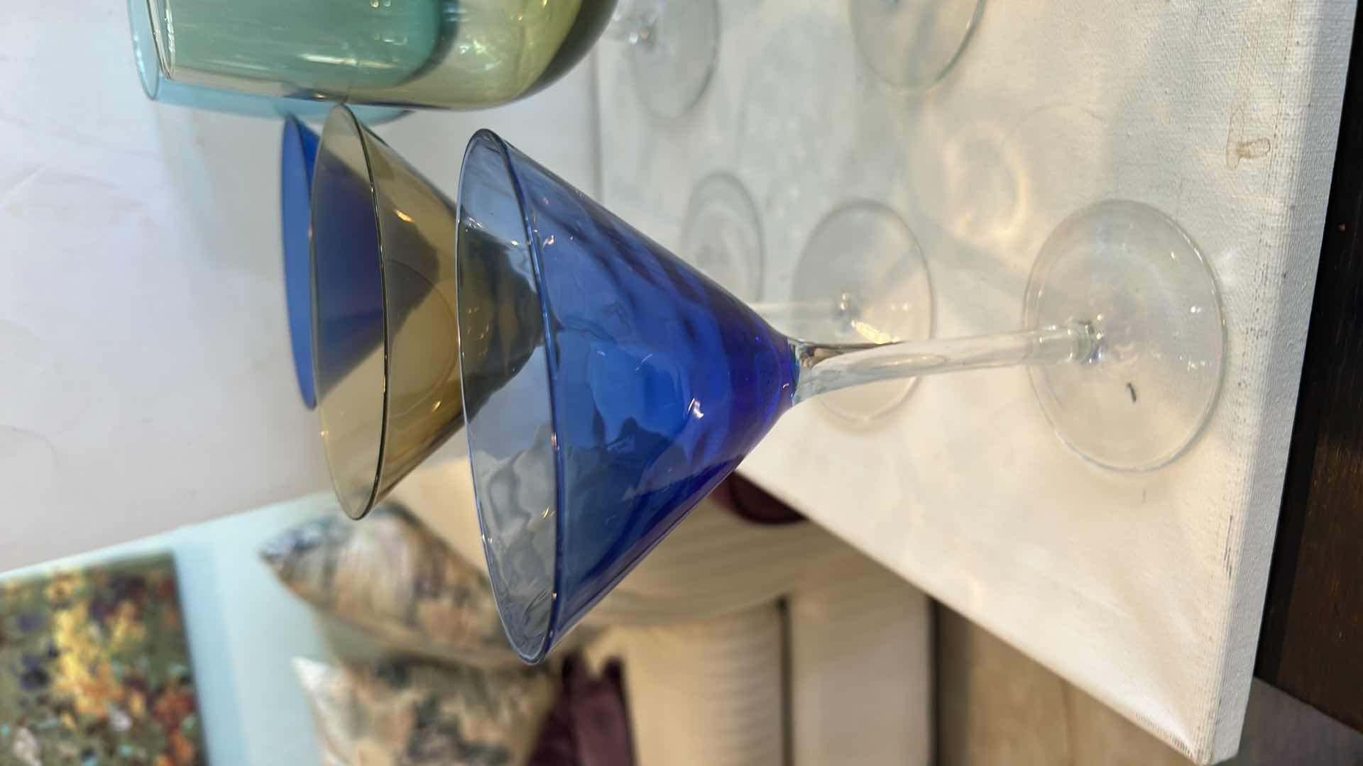 Photo 1 of 12 PCS COLORED GLASS STEMWARE