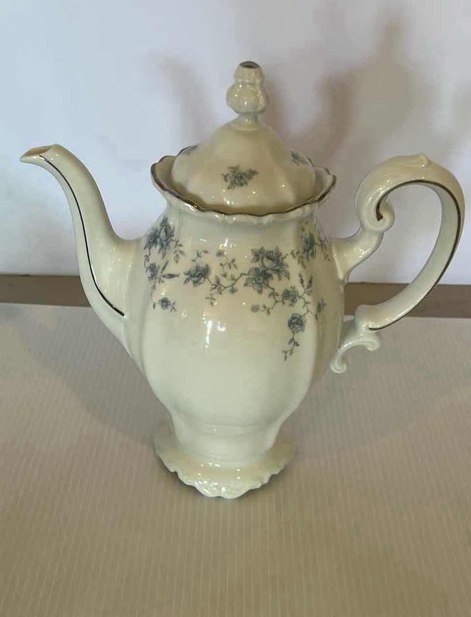Photo 1 of JOHANN HAVILAND BLUE GARLAND CHINA COFFEE POT SUGAR BOWL CREAMER 