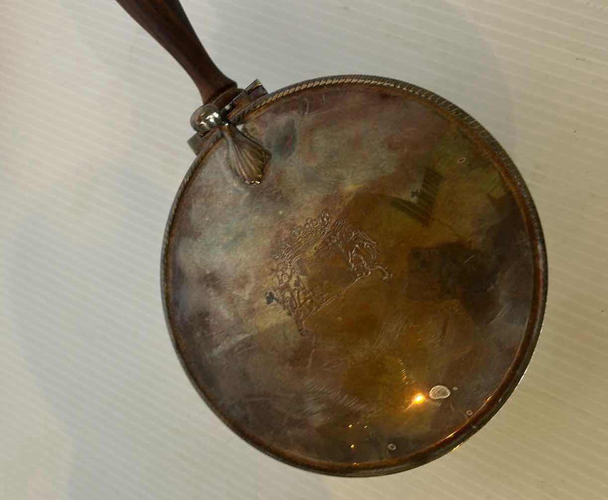 Photo 1 of VINTAGE SILVER PLATED SILENT BUTLER PAN AND SWINGING GRAVY BOAT