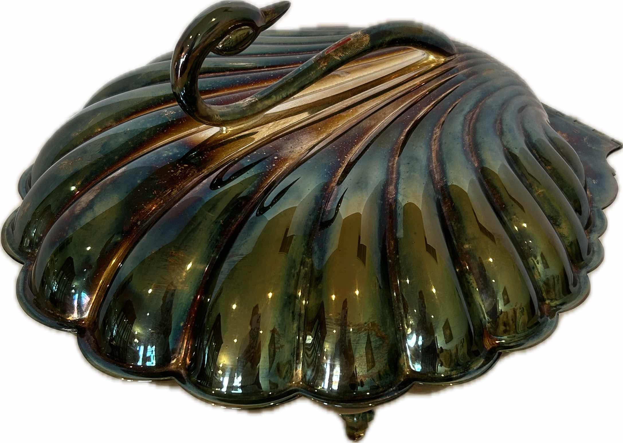 Photo 1 of VINTAGE SILVER PLATED SCALLOP SHELL DISH AND ASH TRY