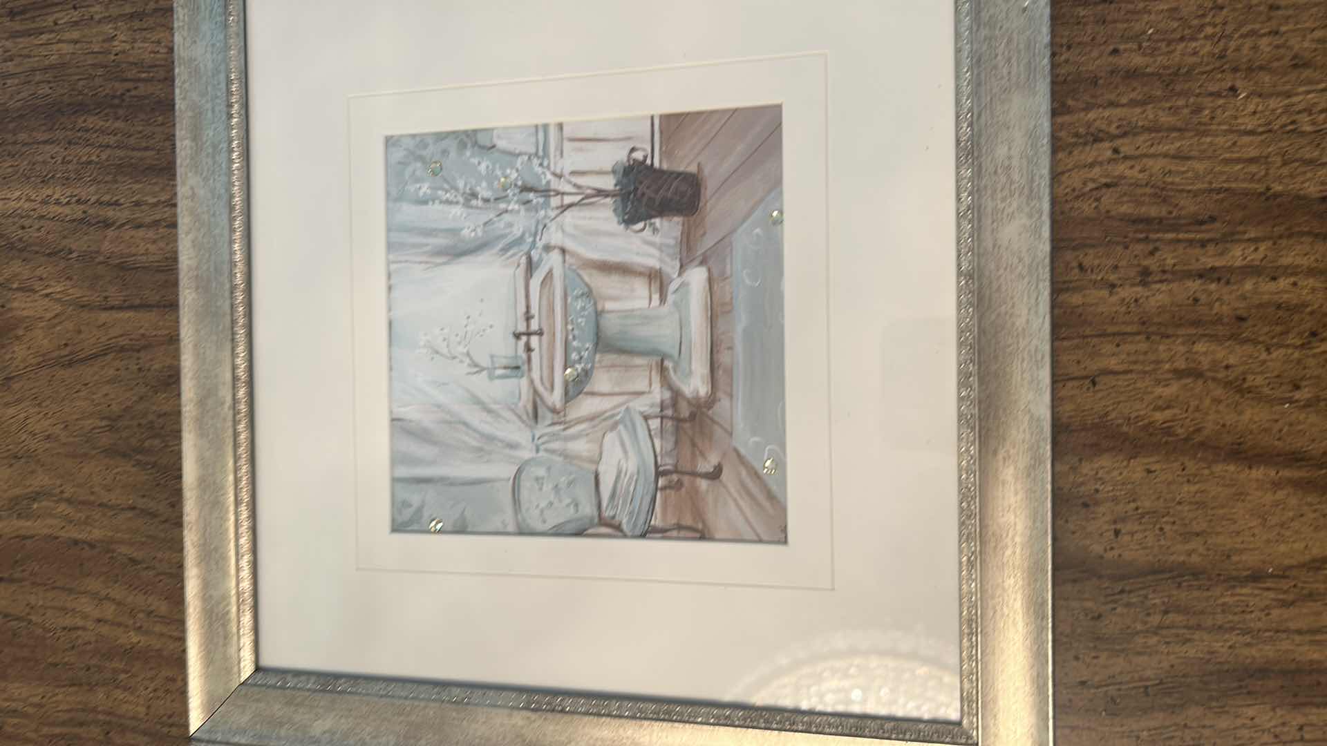 Photo 1 of 2- GOLD FRAMED BATHROOM ART 11" X 12"