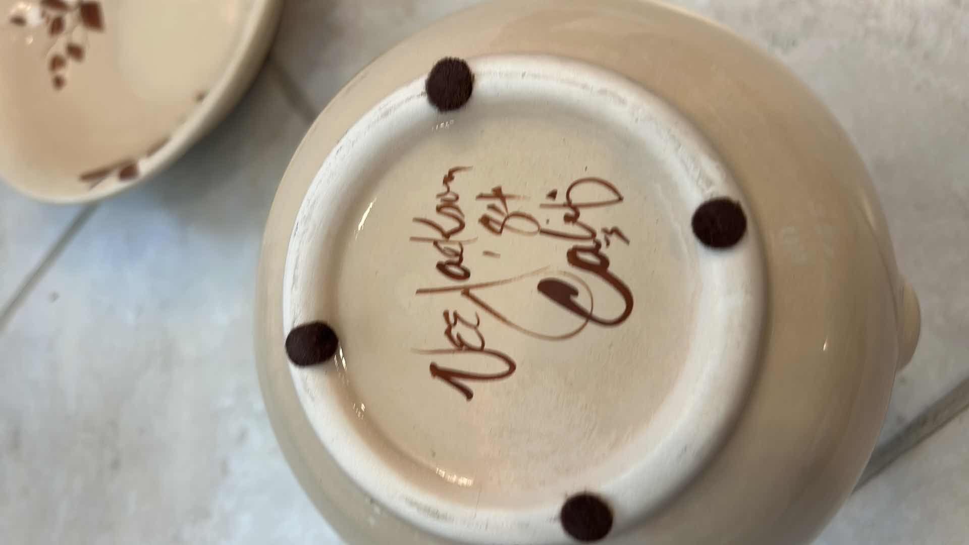 Photo 1 of VINTAGE VEE JACKSON SIGNED BOWL & PITCHER H9 1/2 inches