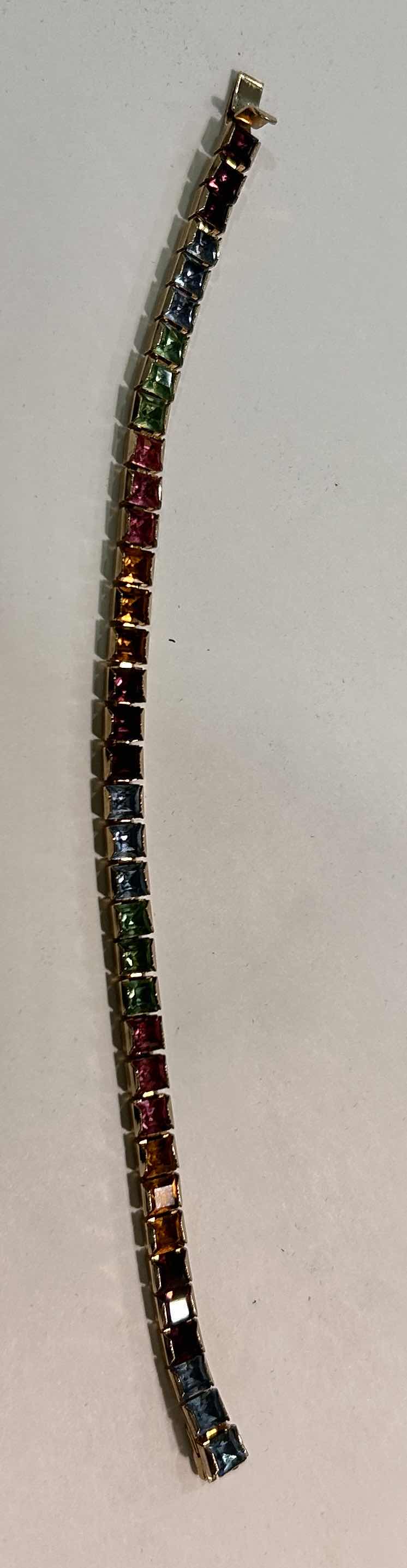 Photo 1 of 14K GOLD GEMSTONE BRACELET FROM ITALY 6.5”