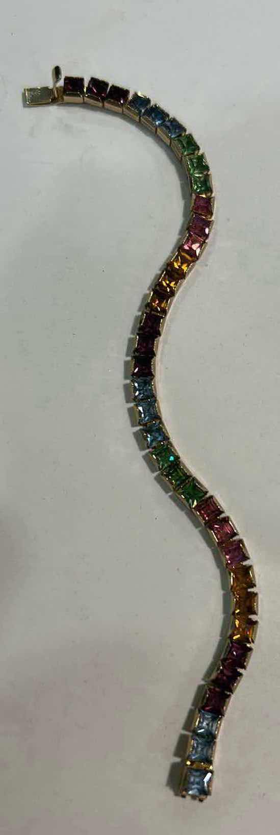 Photo 1 of 14K GOLD GEMSTONE BRACELET FROM ITALY 6.5”