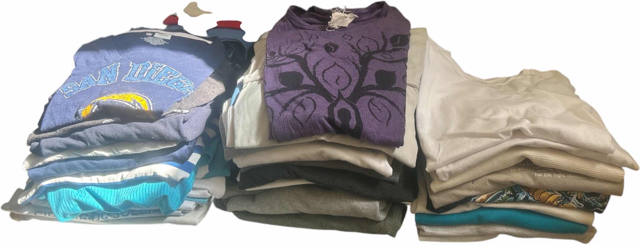 Photo 1 of MENS & WOMENS  TOPS MOSTLY SIZE LARGE