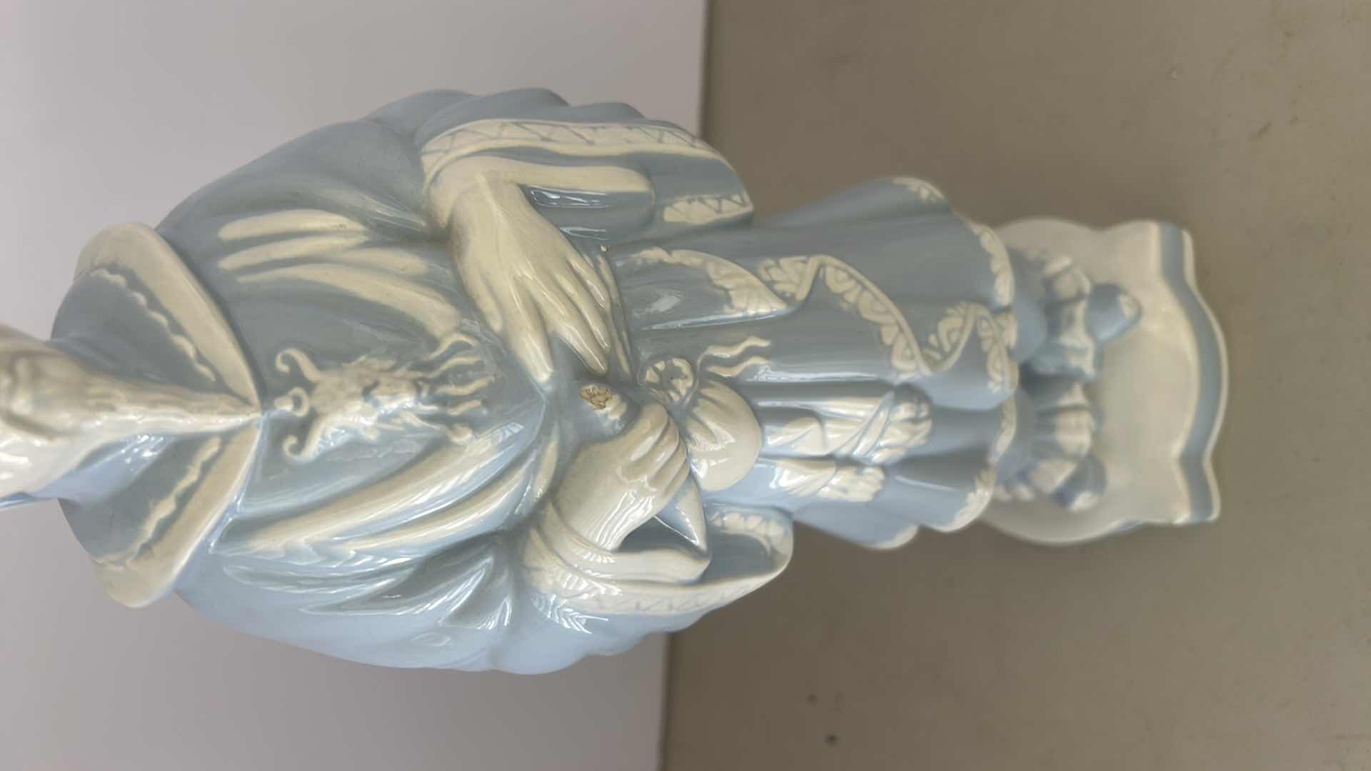Photo 1 of CHINESE PORCELAIN FIGURINE OFTEN REFERRED TO AS A “MUD-MAN" or "SHIWAN WARE" STATUE H15.5”