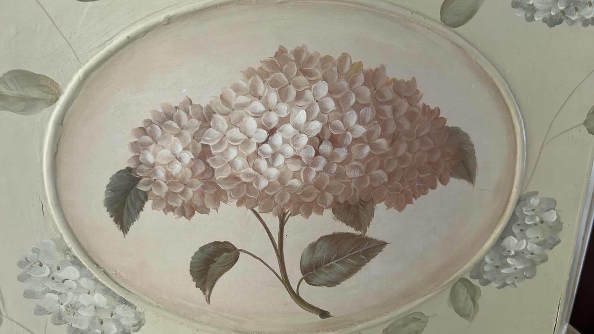 Photo 1 of 3 - HAND PAINTED FRENCH PROVINCIAL NESTING CHESTS W  HYDRANGEAS H 19" 15" 11"