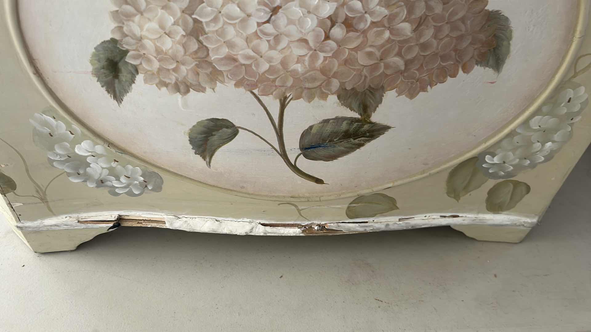 Photo 1 of 3 - HAND PAINTED FRENCH PROVINCIAL NESTING CHESTS W  HYDRANGEAS H 19" 15" 11"