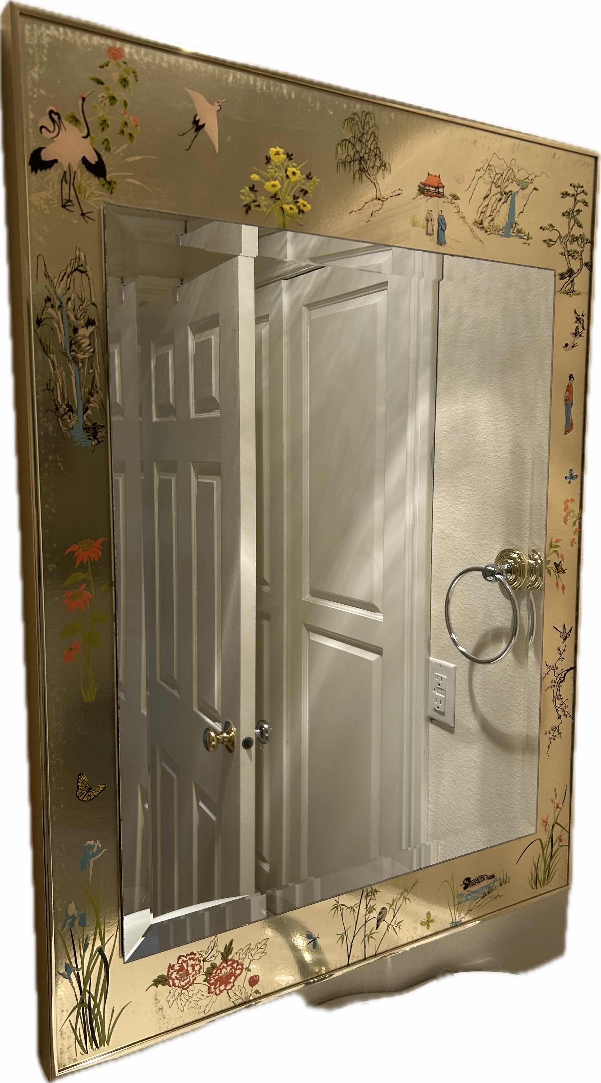 Photo 1 of VINTAGE LA BARGE CHINOISERIE GOLD WALL MIRROR 30" X 40"