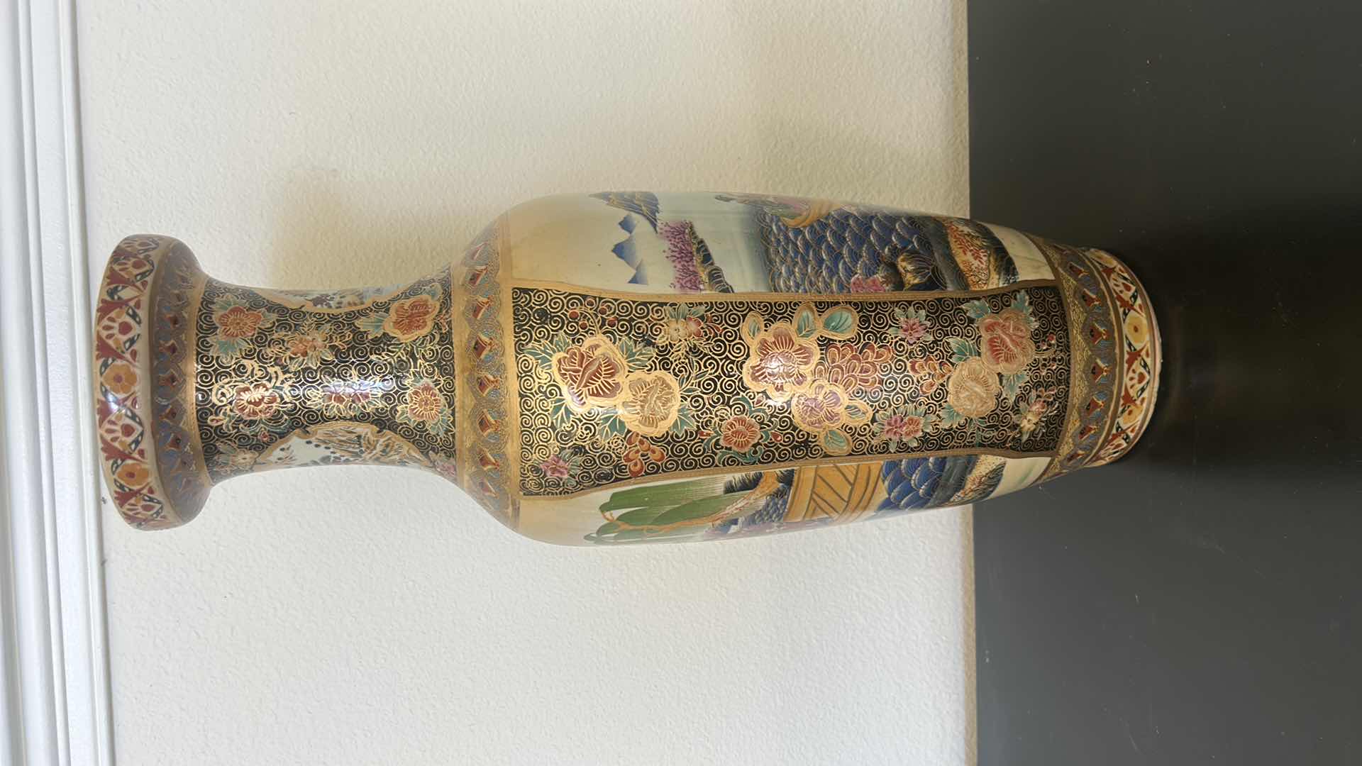 Photo 1 of MID 20th CENTURY SATSUMA VASE H24” $375