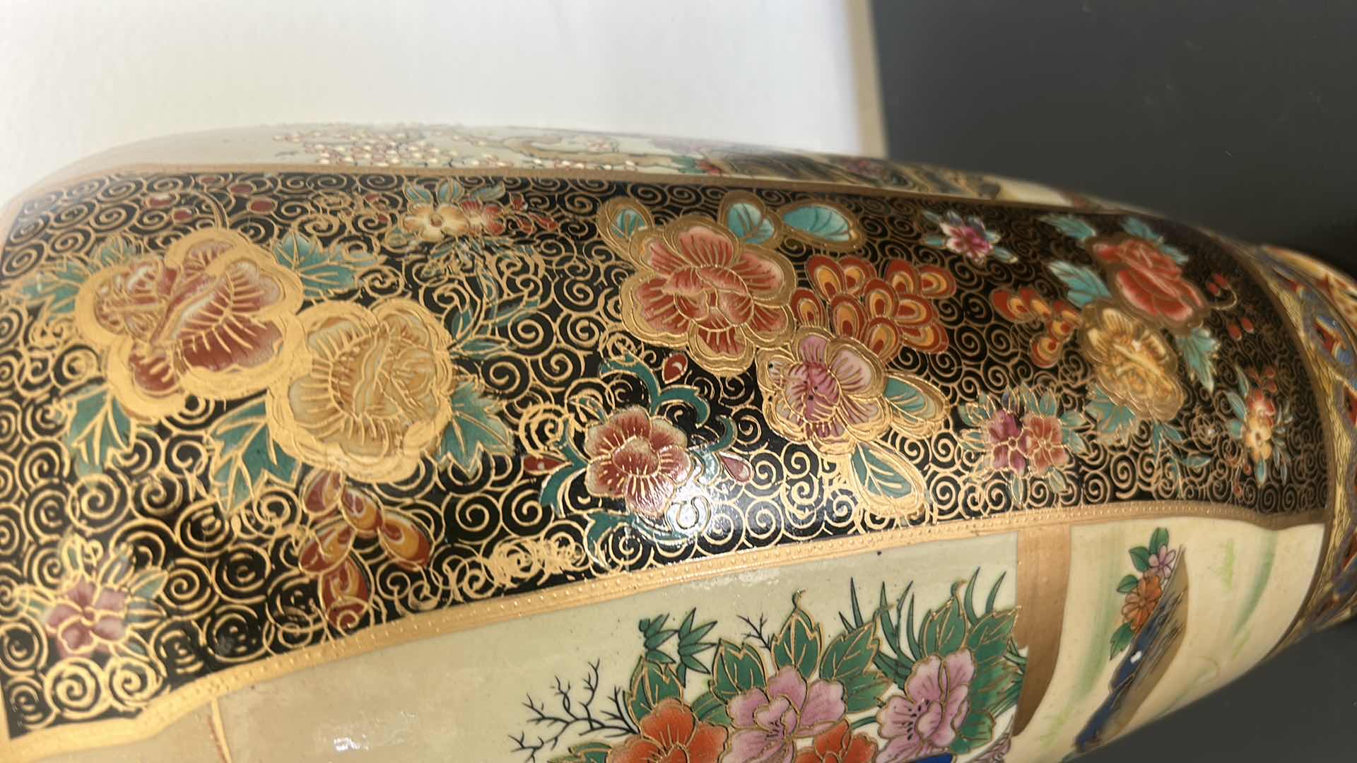 Photo 1 of MID 20th CENTURY SATSUMA VASE H24” $375