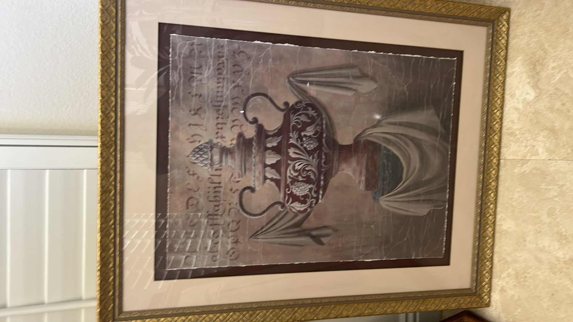 Photo 1 of FRAMED GLORIA ERIKSEN “ANCIENT URN” PRINT ARTWORK 
33 1/4” x  H41.75