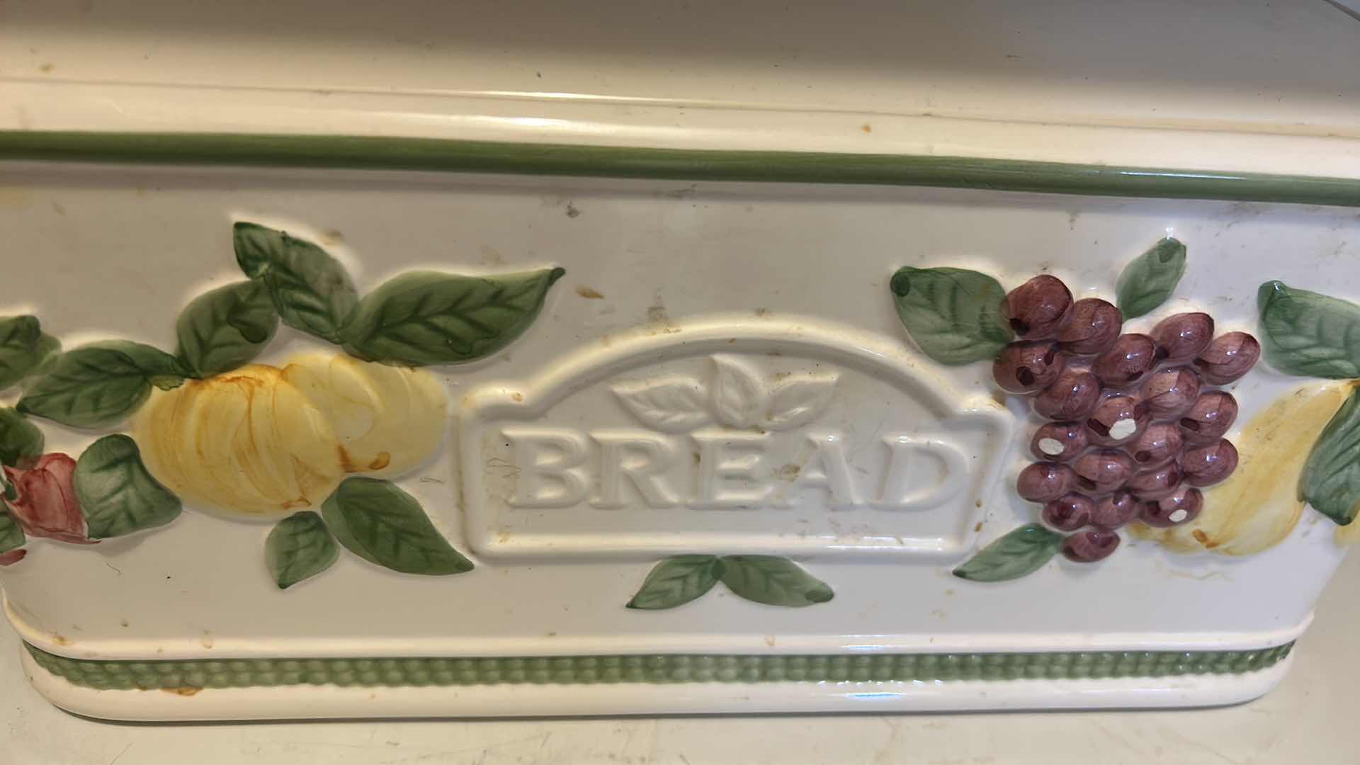 Photo 1 of VINTAGE CERAMIC BREAD BOX MADE IN PORTUGAL 13" X 8"