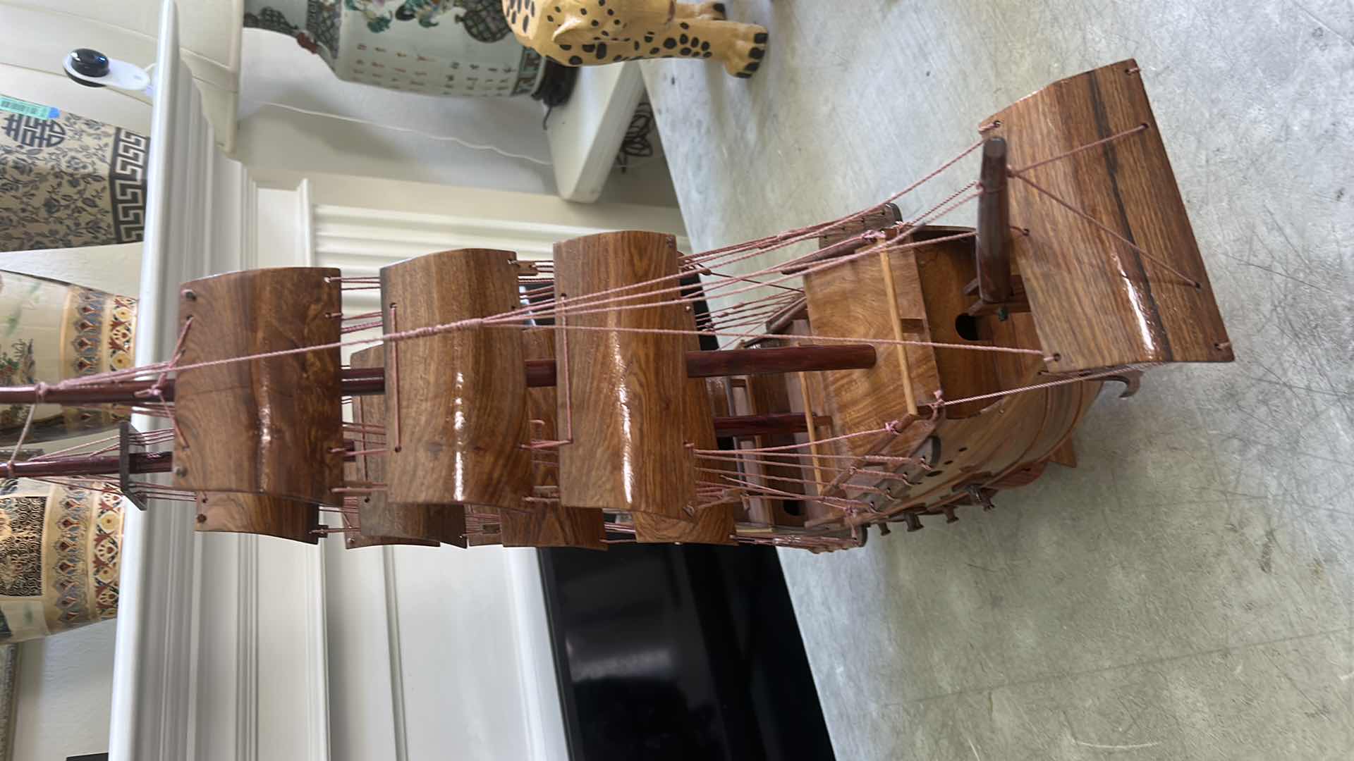 Photo 1 of 2 WOODEN GALLEON  SHIPS (LARGEST 27” X H28”)
