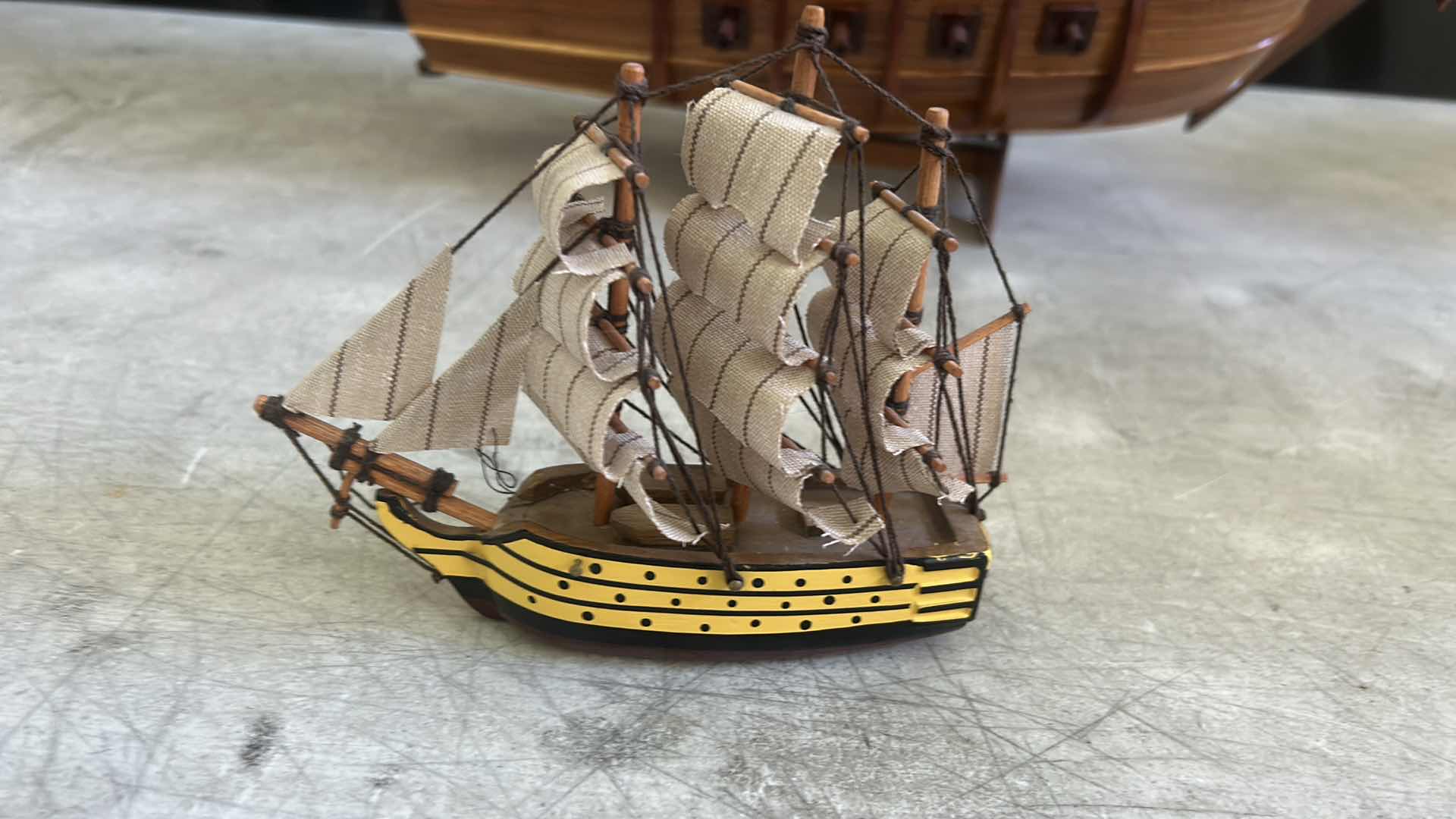 Photo 1 of 2 WOODEN GALLEON  SHIPS (LARGEST 27” X H28”)
