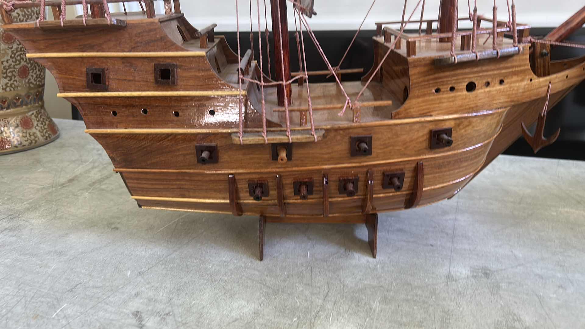 Photo 1 of 2 WOODEN GALLEON  SHIPS (LARGEST 27” X H28”)