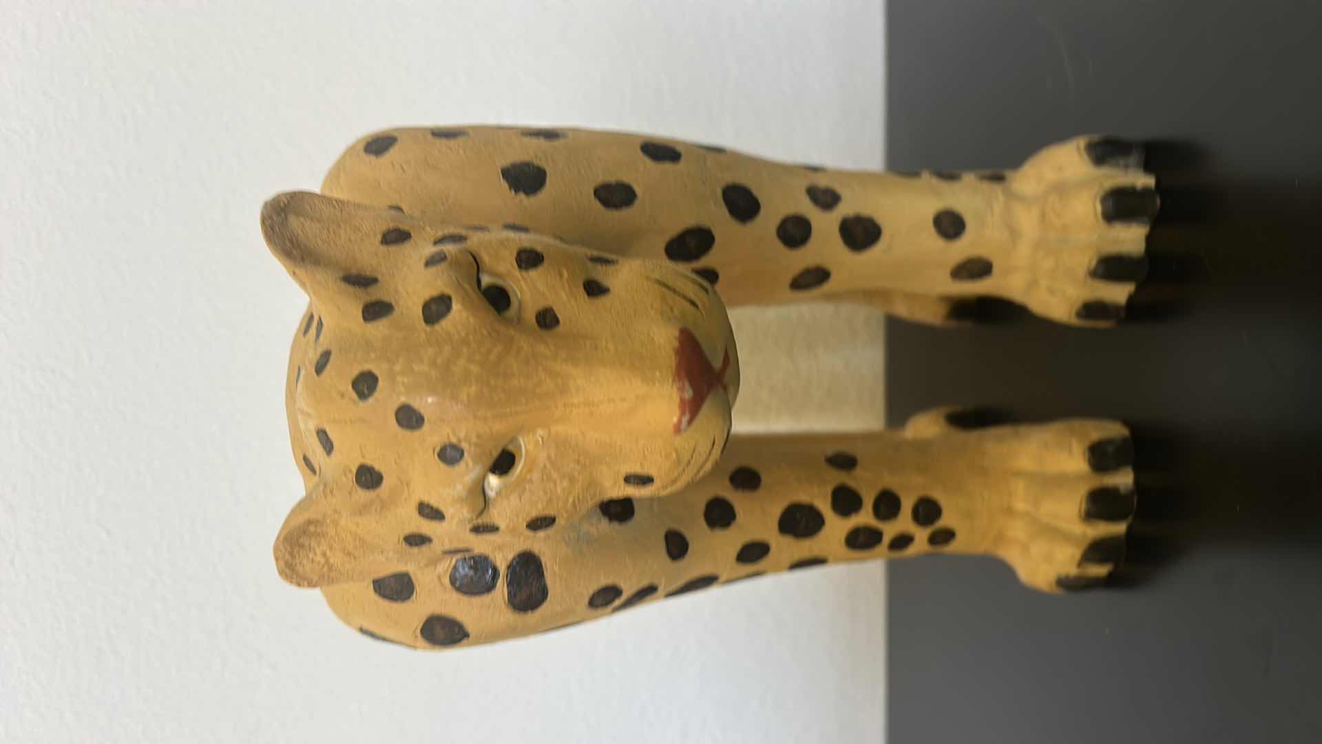 Photo 1 of CERAMIC HAND PAINTED LEOPARD STOOL H11”