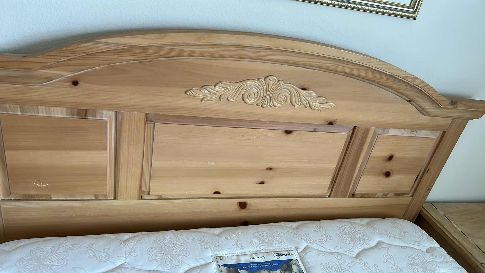 Photo 1 of LIGHT STAINED WOOD QUEEN HEADBOARD FOOTBOARD