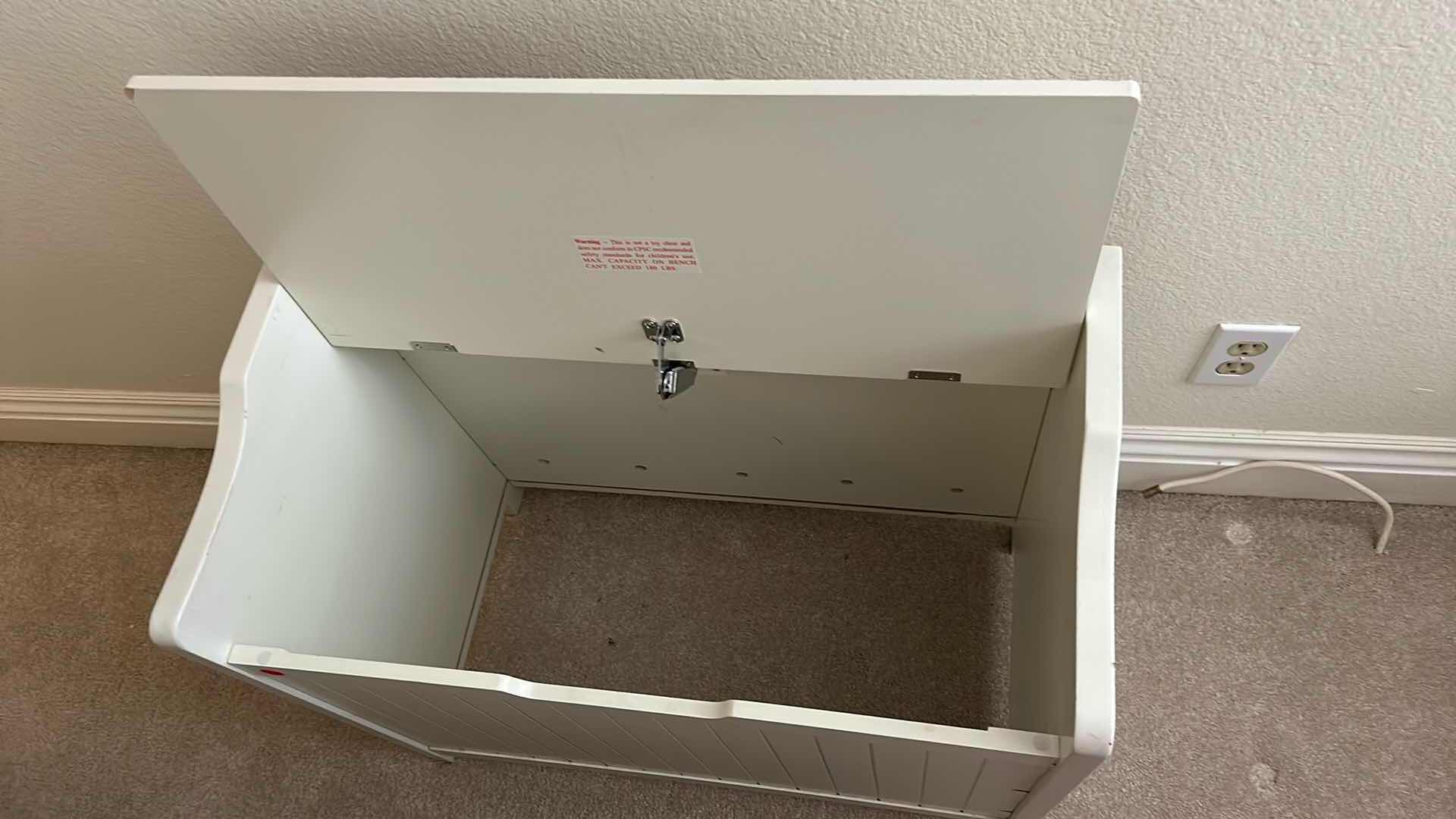 Photo 1 of WHITE WOOD TOY CHEST OR BENCH 37" X 14" H 22"