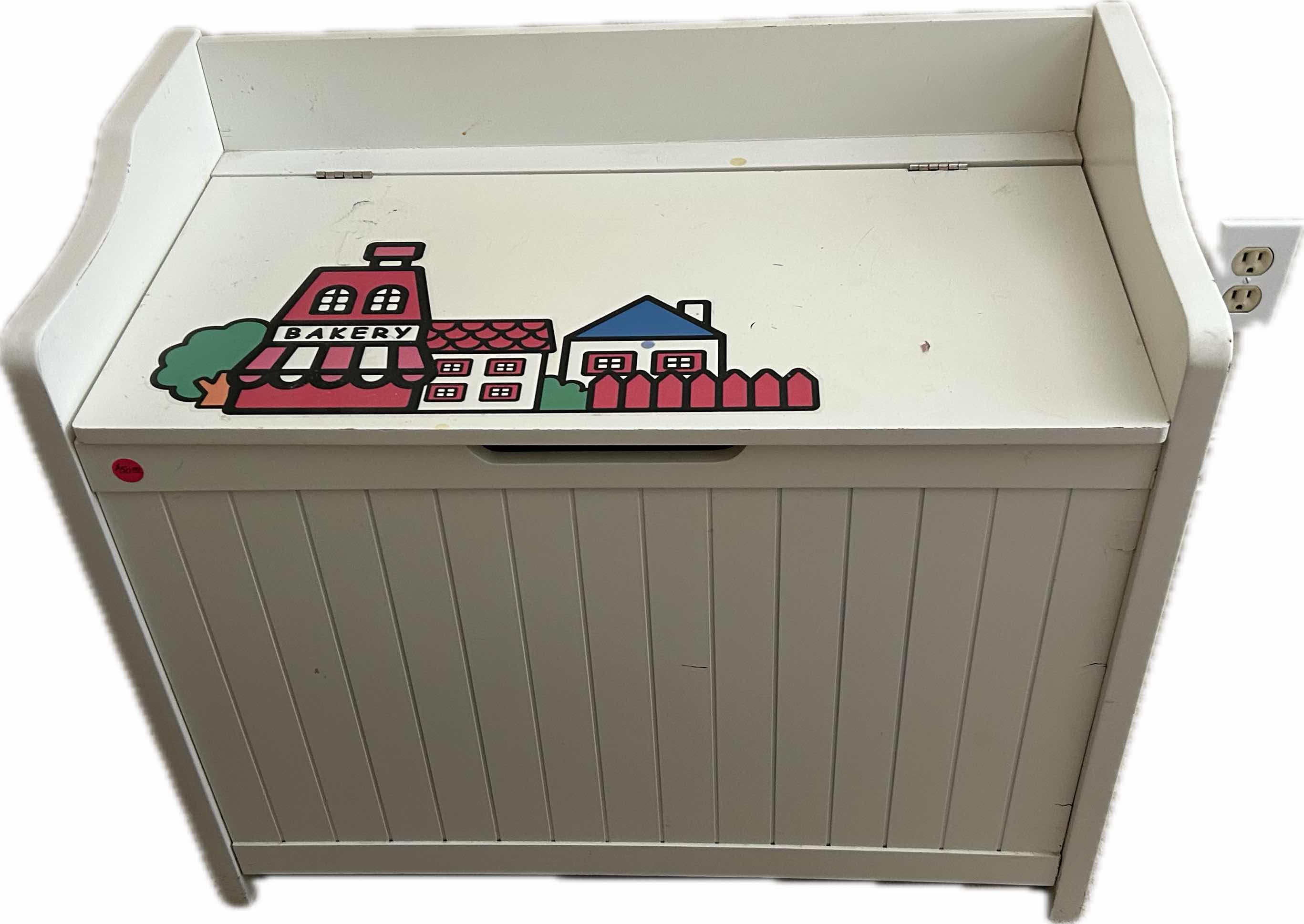 Photo 1 of WHITE WOOD TOY CHEST OR BENCH 37" X 14" H 22"