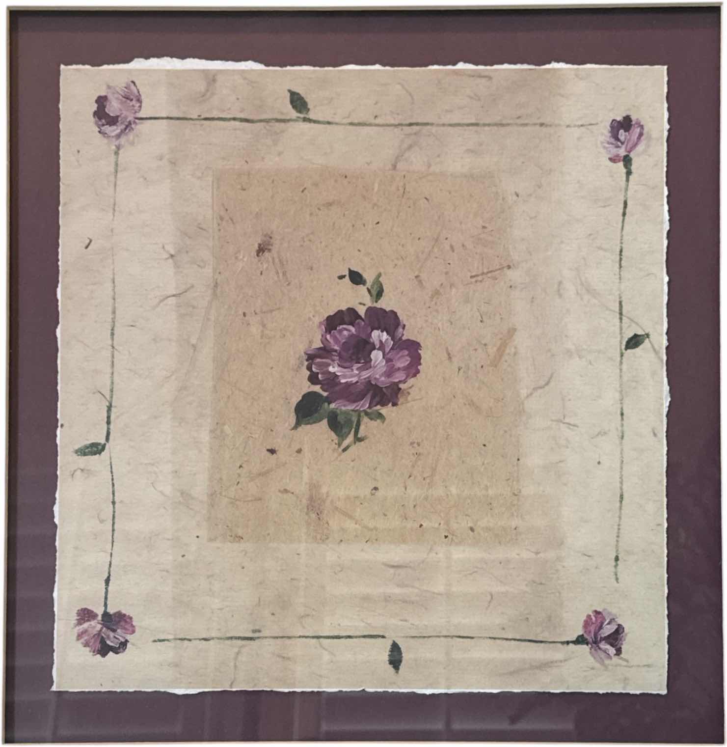 Photo 1 of VINTAGE GOLD TONE RESIN FRAMED FLORAL PRINT ART 
W25.5” X L29.5”

