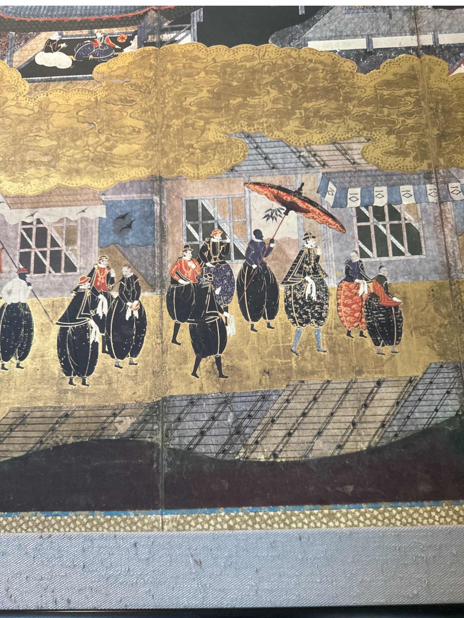 Photo 1 of VINTAGE BLACK WOODEN FRAMED ART PRINT PORTUGUESE VISITORS ARRIVING IN JAPAN
W47” X L24”

$100