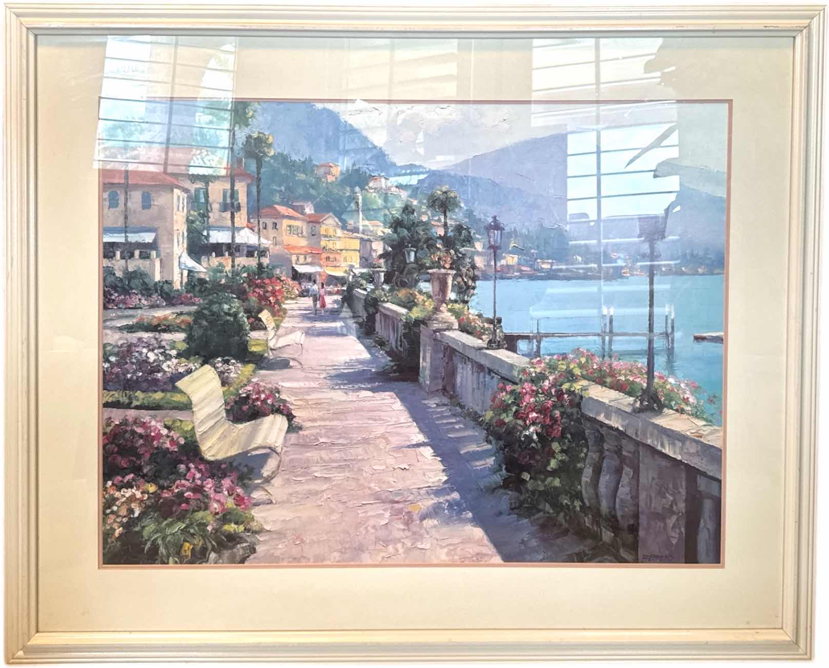 Photo 1 of VINTAGE WHITE WOOD FRAMED ART PRINT BELLAGIO PROMENADE BY HOWARD BEHRENS
W38.5” X L30.5”