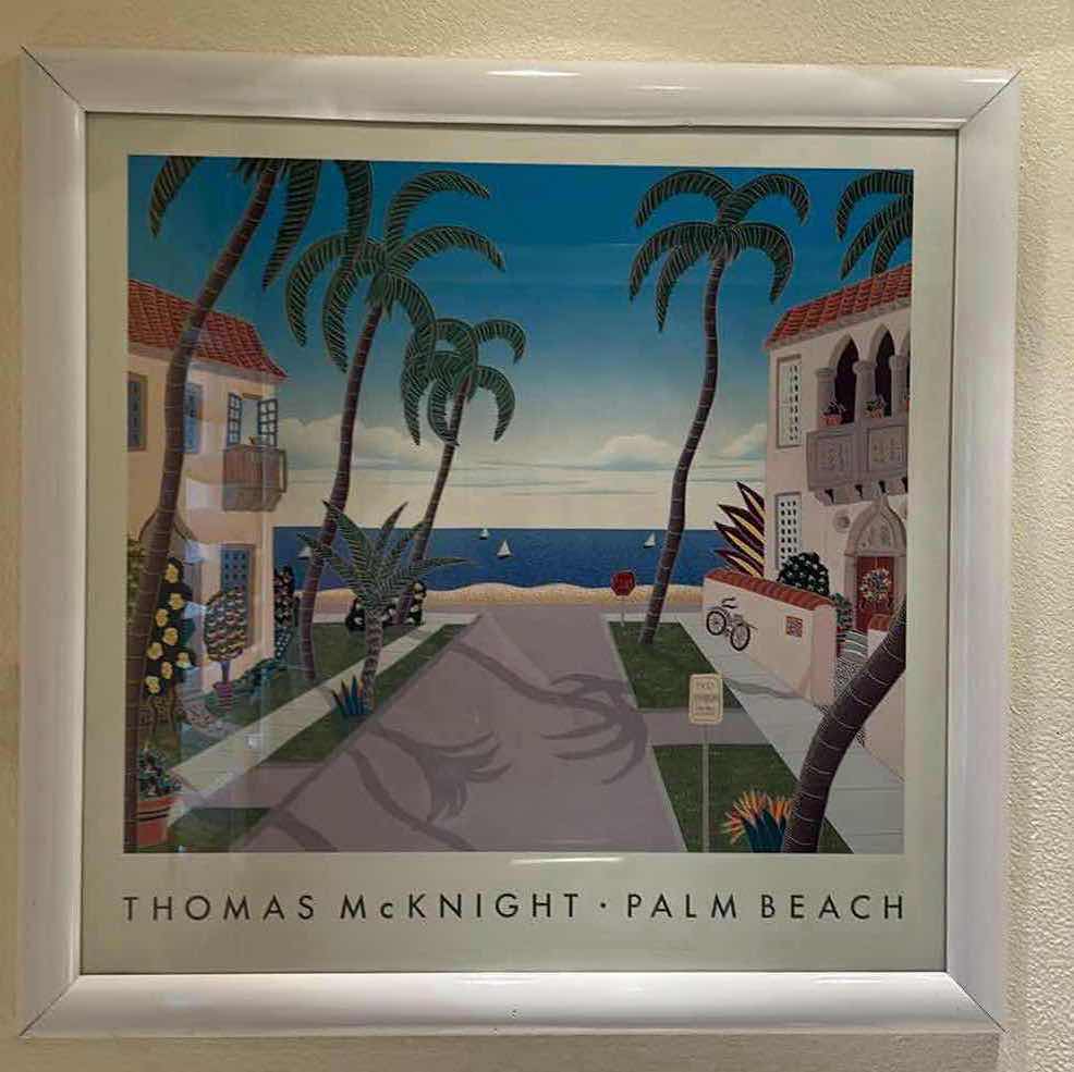 Photo 1 of WHITE FRAMED THOMAS MCKNIGHT PALM BEACH ARTWORK 30” x H30”