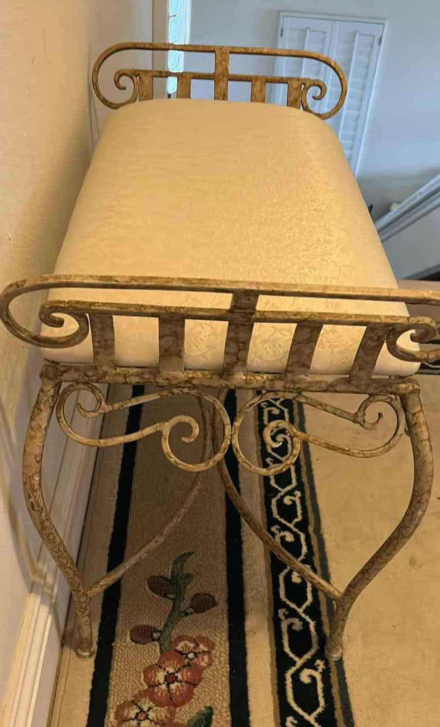 Photo 1 of VINTAGE MID CENTURY VANITY CHAIR 28" X 12" H 18"