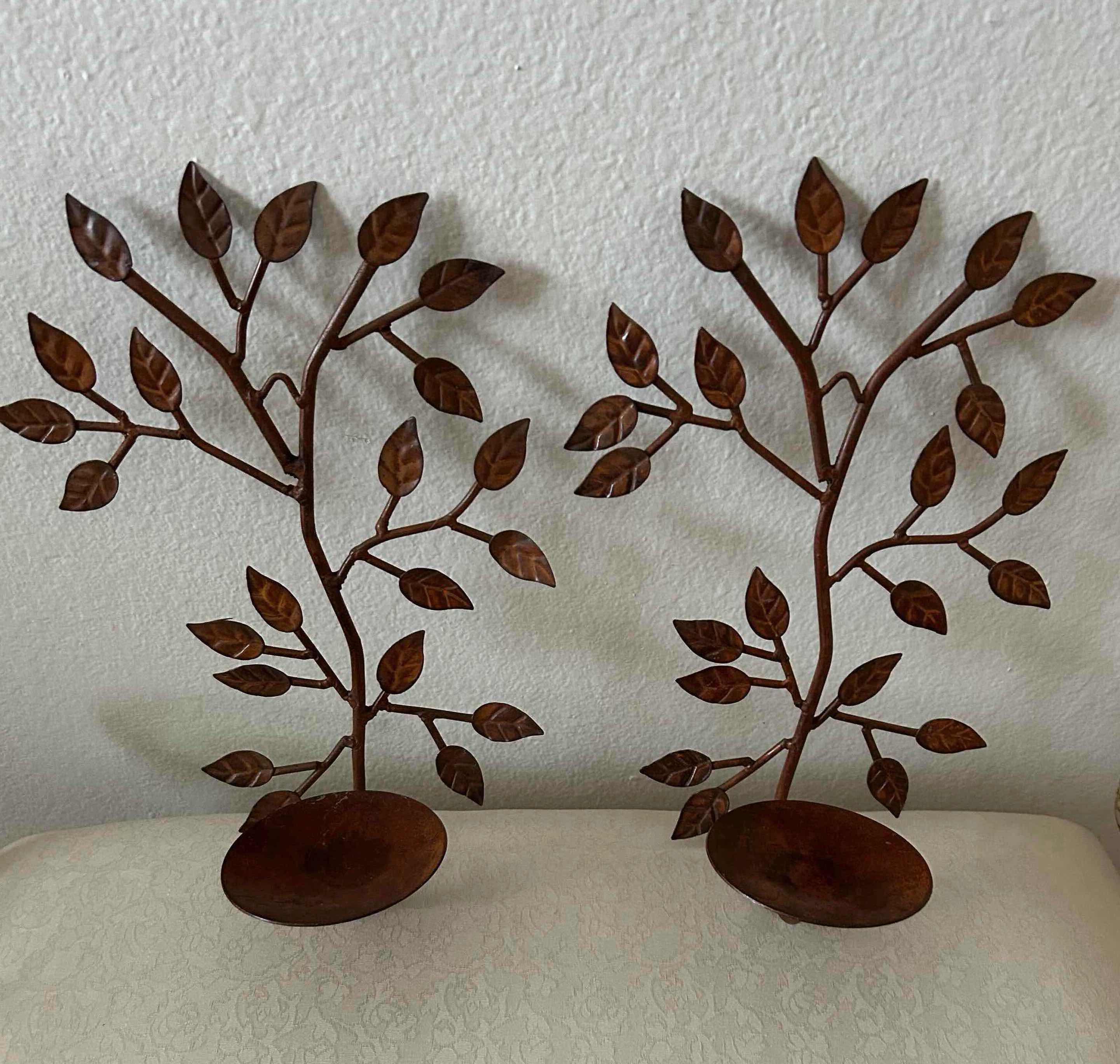 Photo 1 of 2- METAL TREE WALL SCONCES H 10"