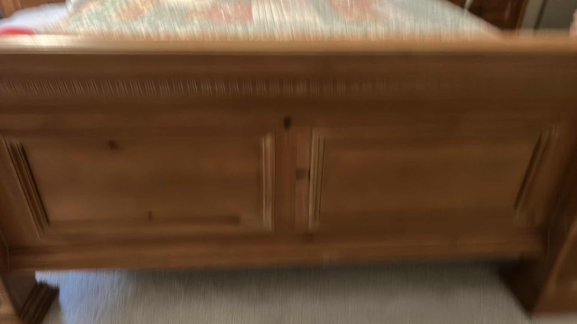 Photo 1 of QUEEN SIZE WOOD HEADBOARD AND FOOTBOARD WITH CARVED WOOD PANELS 68” X 94” X H6’