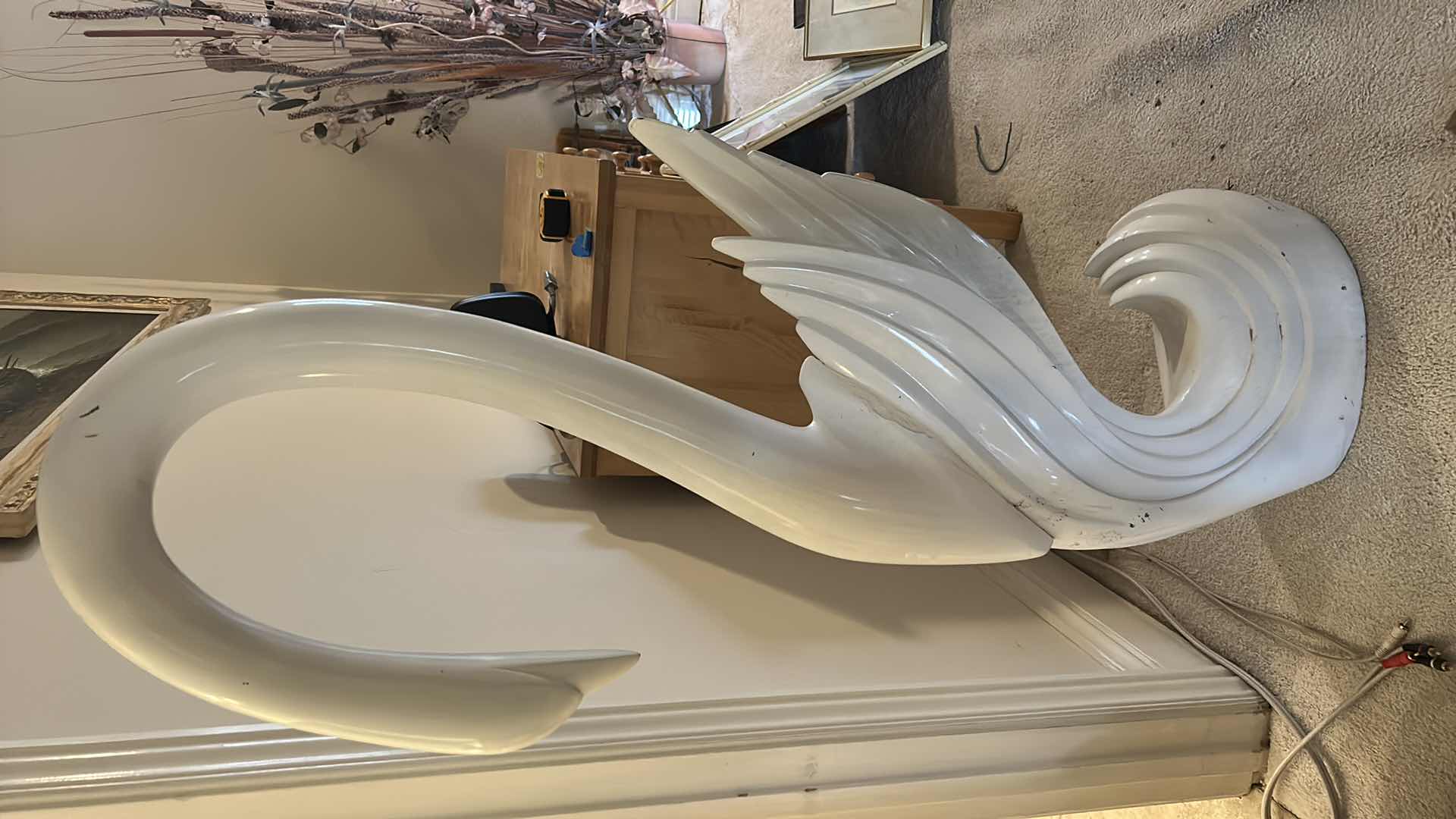 Photo 1 of H51” MID-CENTURY FIBERGLASS SWAN SCULPTURE