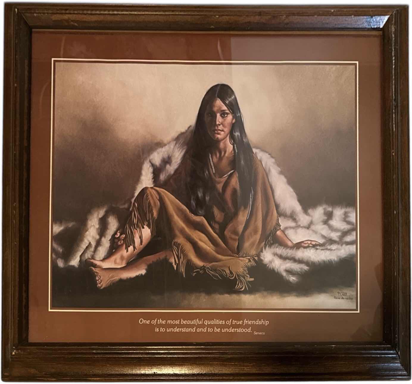 Photo 1 of VINTAGE WOODEN FRAMED ART PRINT BY PENNI ANN CROSS 1978
W33” X L19"

